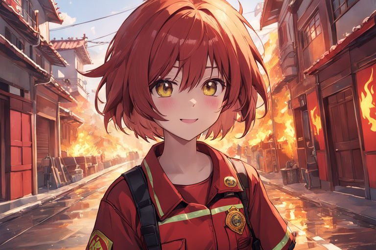 GHJH Fireman A Japan Anime Manga Canvas Wall Art Picture Print 50x75cm :  Amazon.de: Home & Kitchen