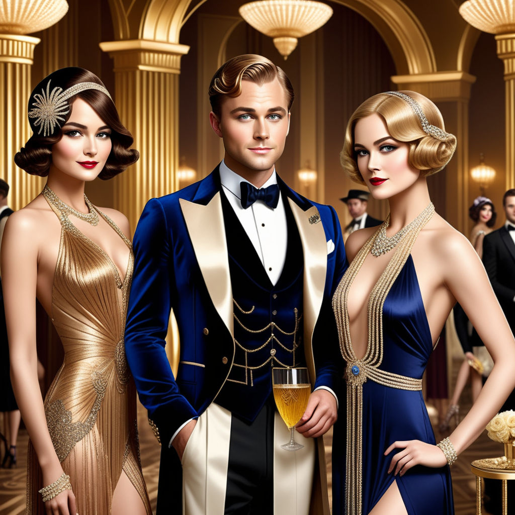 Premium AI Image  Bring the lavish style of the Great Gatsby to your party  with dazzling party decorations that capture the opulence of the era  Generated by AI