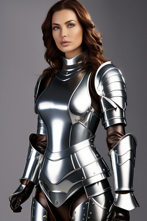 young Sophia Loren as a high tech future gladiator in science fiction armor  - Playground