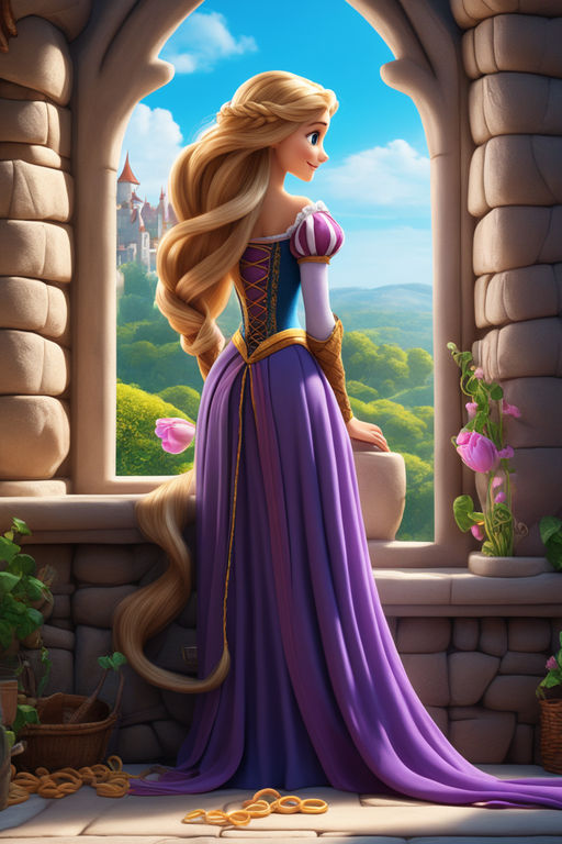 how to draw rapunzel in her tower