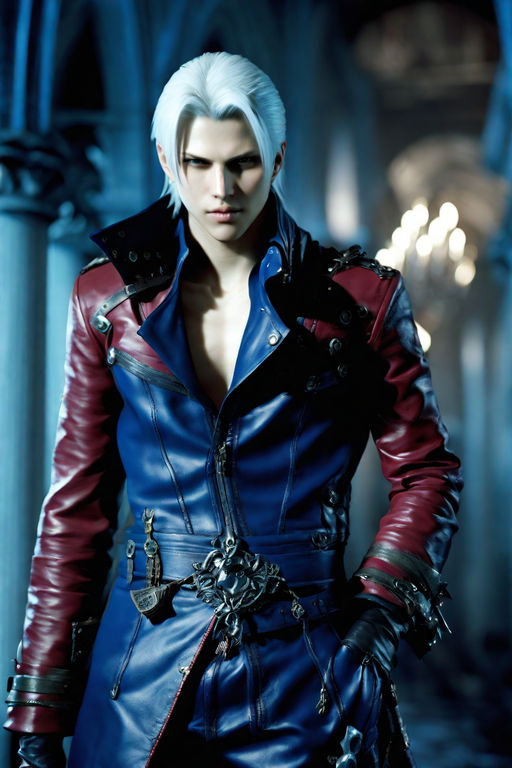 Vergil, the stoic demon hunter from devil may cry 5, amidst an