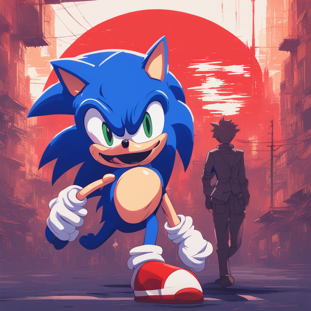 Sonic.exe in a pixar-style animated movie