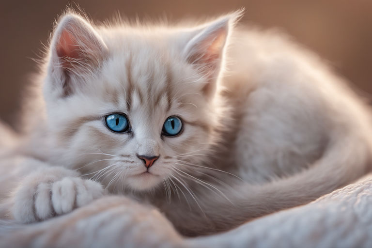 white baby cats with blue eyes