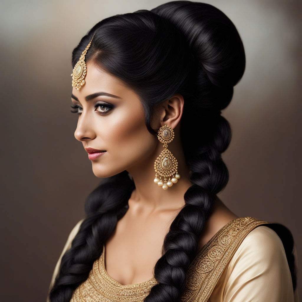 Anam Siddique 💕 | Juda hairstyle is the go to style while wearing a Indian  traditional lengha It is simple, neat and the perfect hairstyle for every  occasi... | Instagram