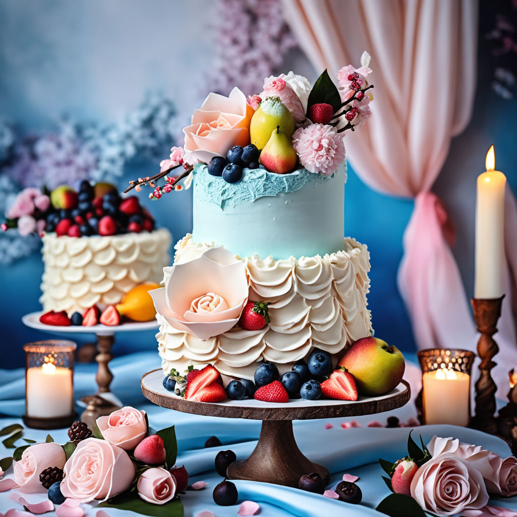 57 Beautiful Cake Inspiration - Cutie cake with big blooms