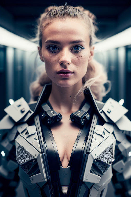 3D girl outfit cyberpunk futuristic woman clothes 3D model