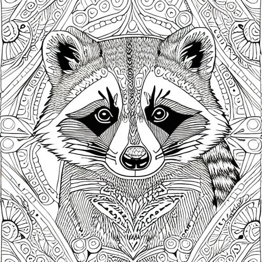 realistic raccoon coloring pages