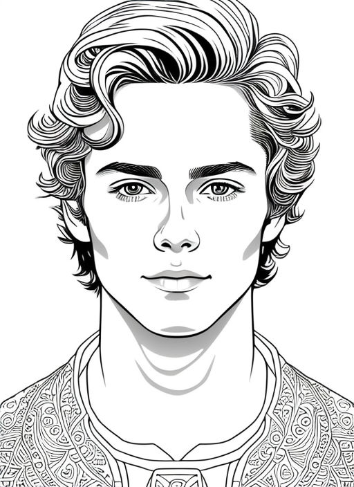 young man coloring page