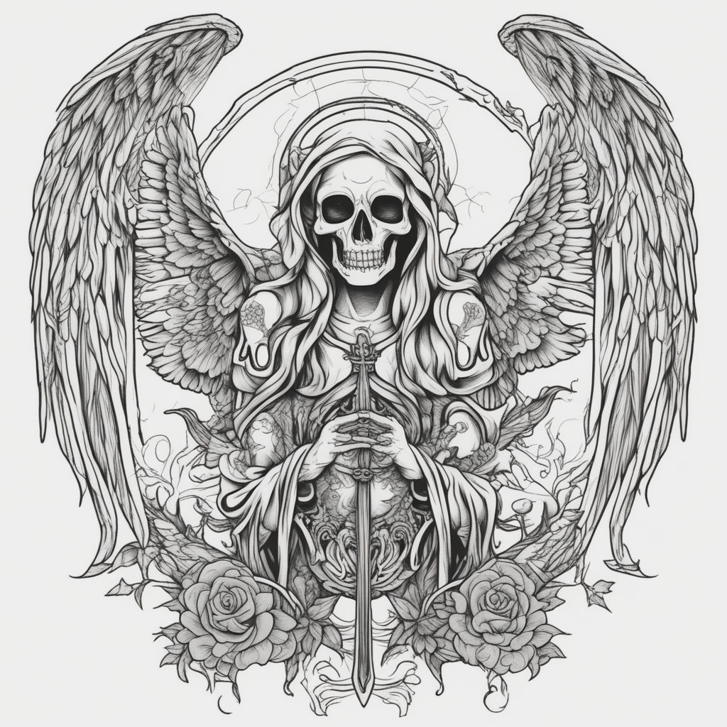 grim reaper with angel wings drawings