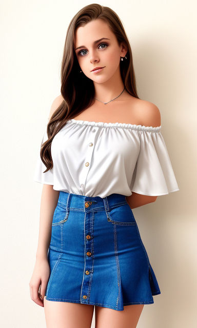 Young Women Big Round Perky Tits Gray Tube Top Medium wash jeans Sandals" -  Playground