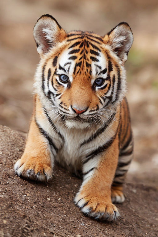 a baby tiger on the jungle with sad eyes. Lonely baby - Playground