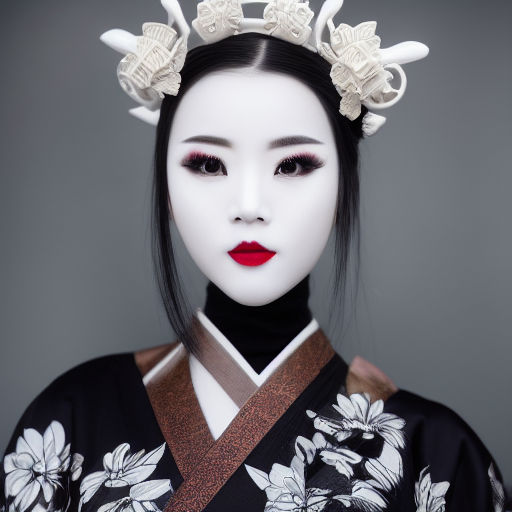 Japanese Woman Experiencing Special White Makeup For Being Geisha Maiko In  Kyoto High-Res Stock Photo - Getty Images