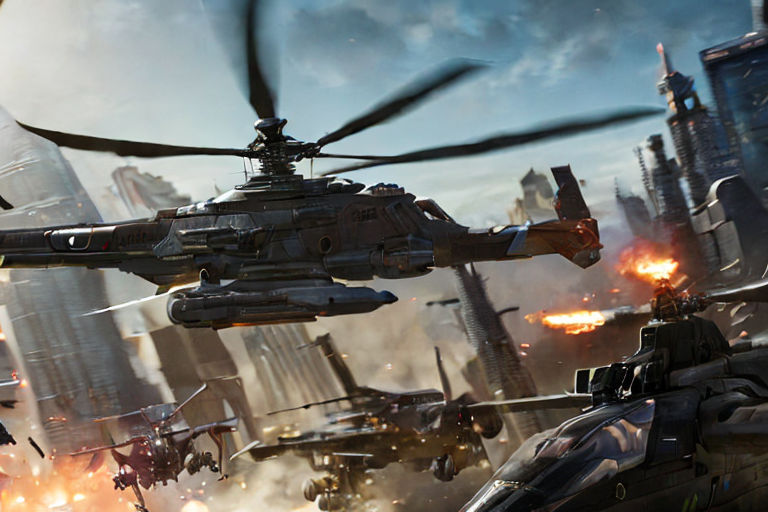 sci fi attack helicopter