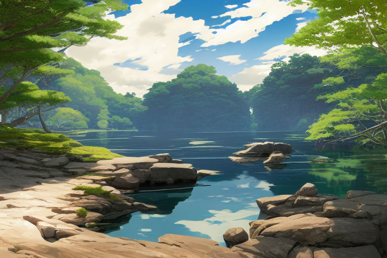Free Vectors | Anime style background big river