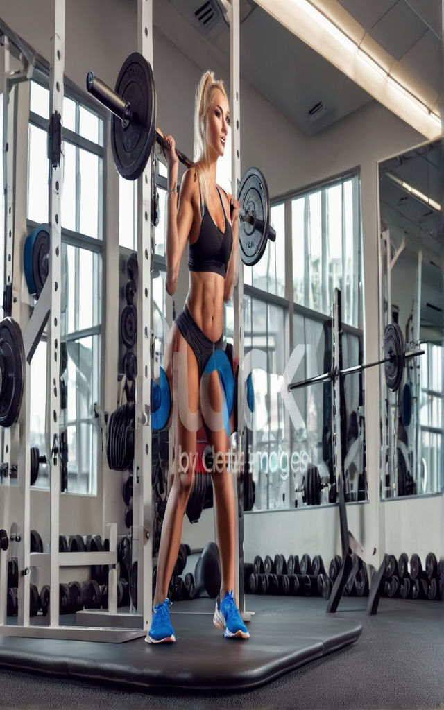 woman from the front exercising in a weight training gym - Playground