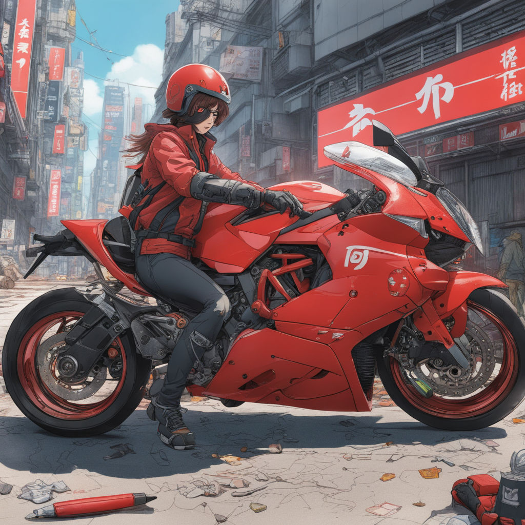 Anime and motorcycle template Royalty Free Vector Image