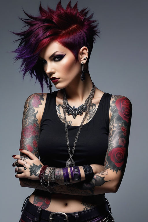 Praying Inked Beauty | tattooed woman, punk rock, emo girl, goth art,  beautiful tattoo art, rebel girl, dark art piece, tattooed lady