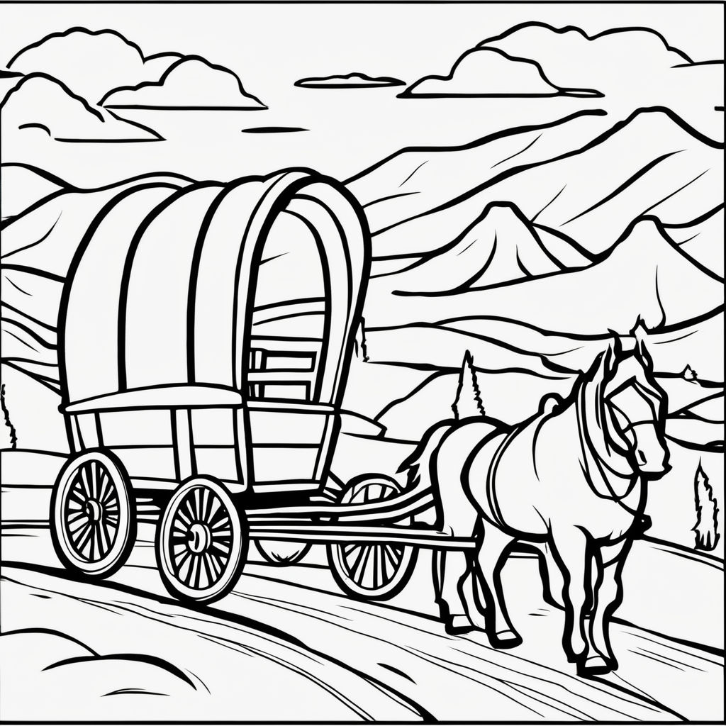 covered wagon coloring pages