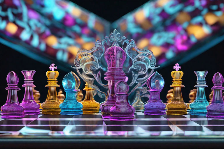 Volumetric chessboard, no figures, 3d, no background