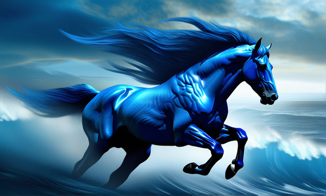 blue horse background