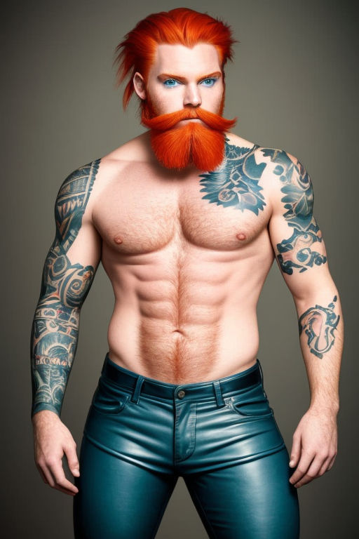 Crop dreamy man with tattoos and flowers in red beard  Free Stock Photo