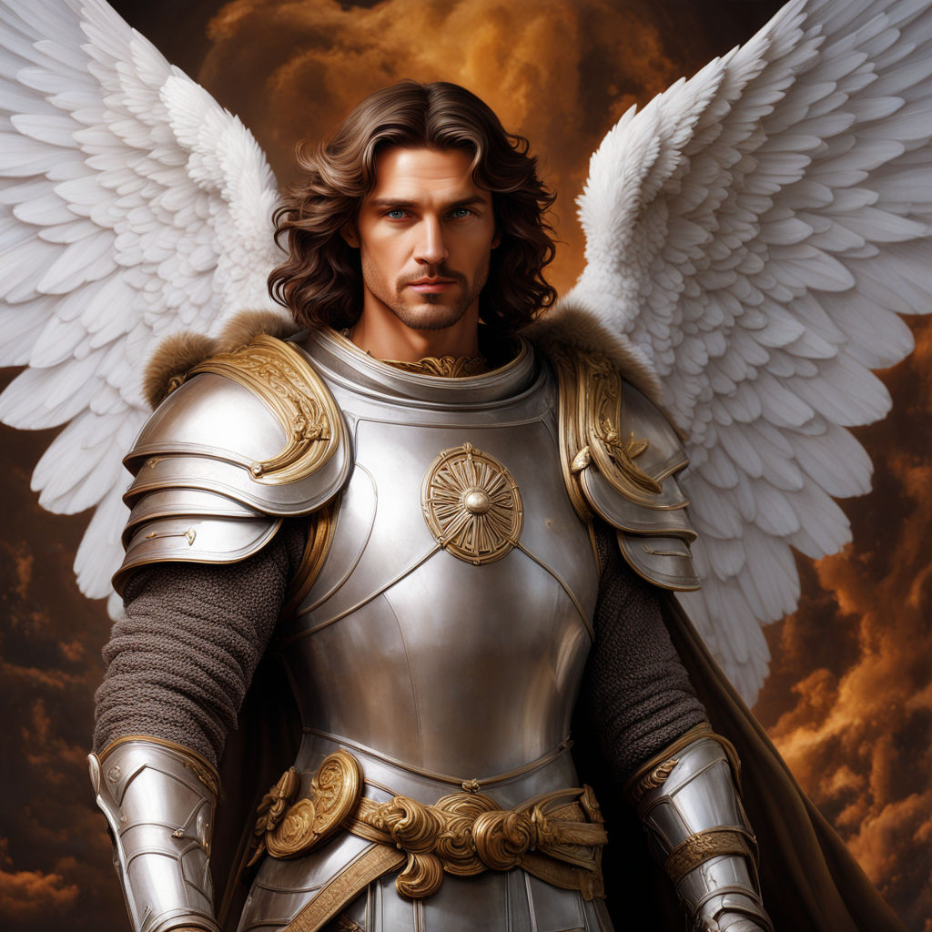 Archangel male character, fully armoured and using a delightful