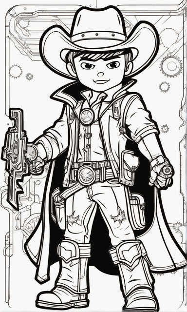 cowboy lasso coloring page