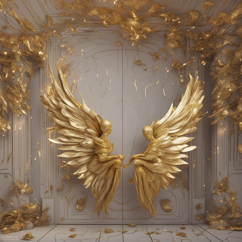 Gold Angel Wings Wall Art, think Versace or Versailles just how grande will  these be on your stat…