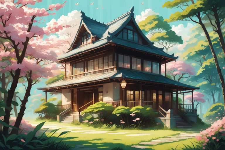 both-dunlin119: anime art-style mansion on fire in re:zero world with doors  and windows barricaded