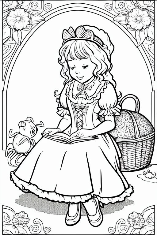 little miss muffet coloring page