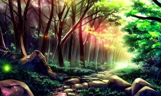 anime scenery forest