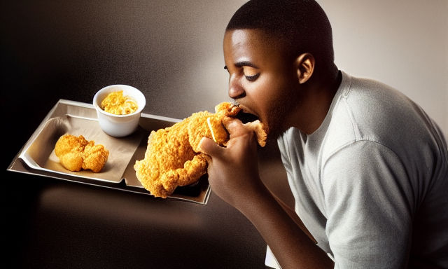 black guy eating kfc