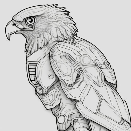 hawk head coloring page