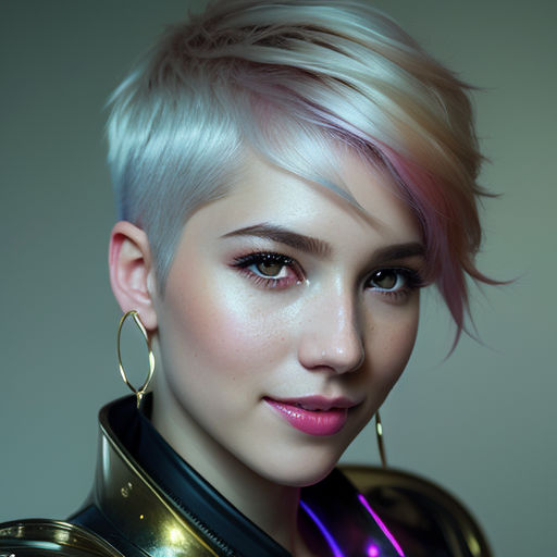 multi colored pixie cut