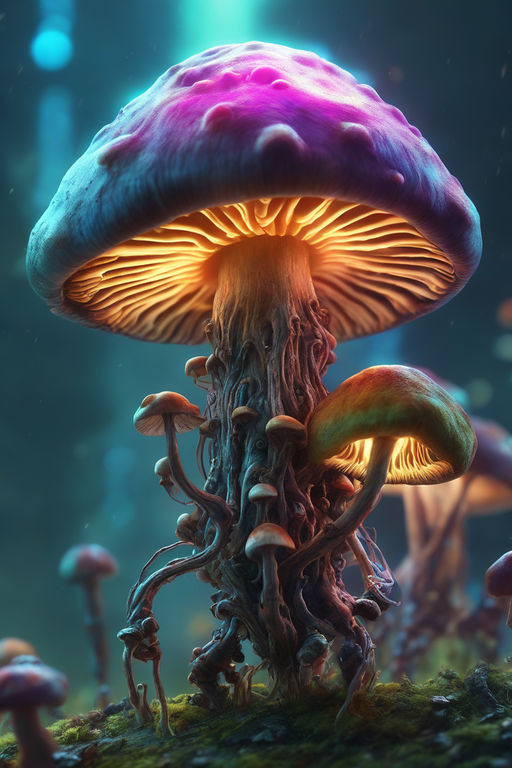 ArtStation - Weirdcore mushroom painting