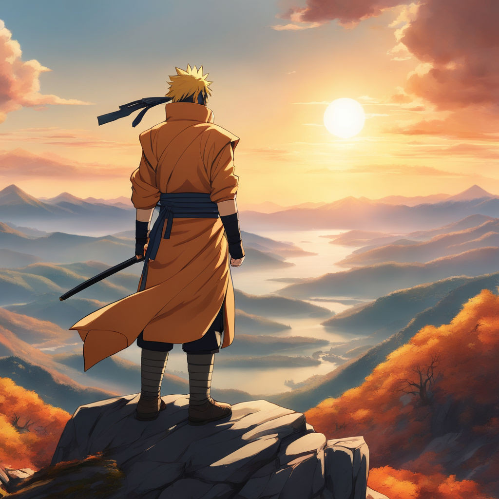 Naruto proud on the top of a hill
