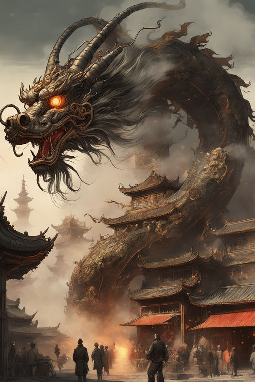 fantasy art chinese dragons