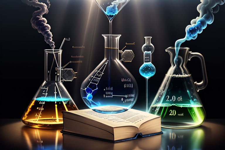 Science background illustration, scientific design. Flasks, glass