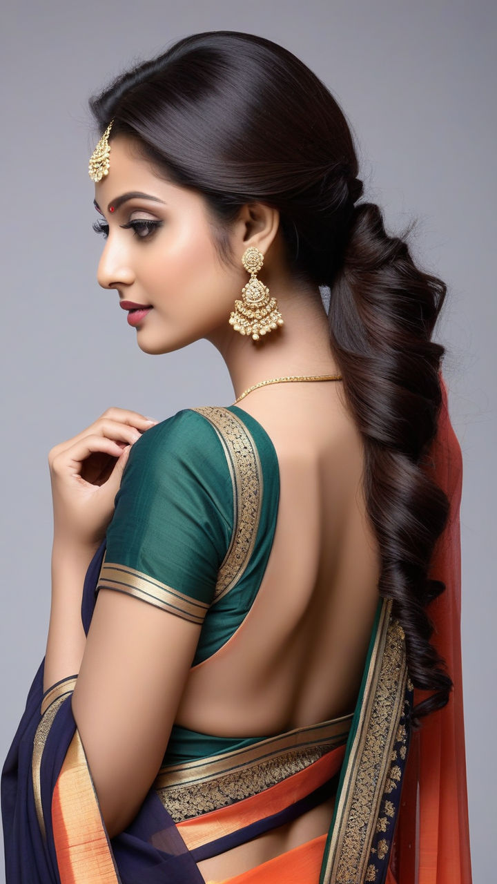 a female model wearing jewellary and red kerala silk saree generative AI  29642500 Stock Photo at Vecteezy