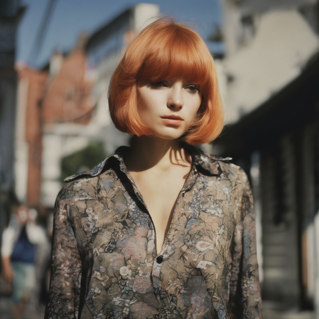 orange bob cut with bangs - Playground