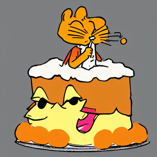 garfield eating cake