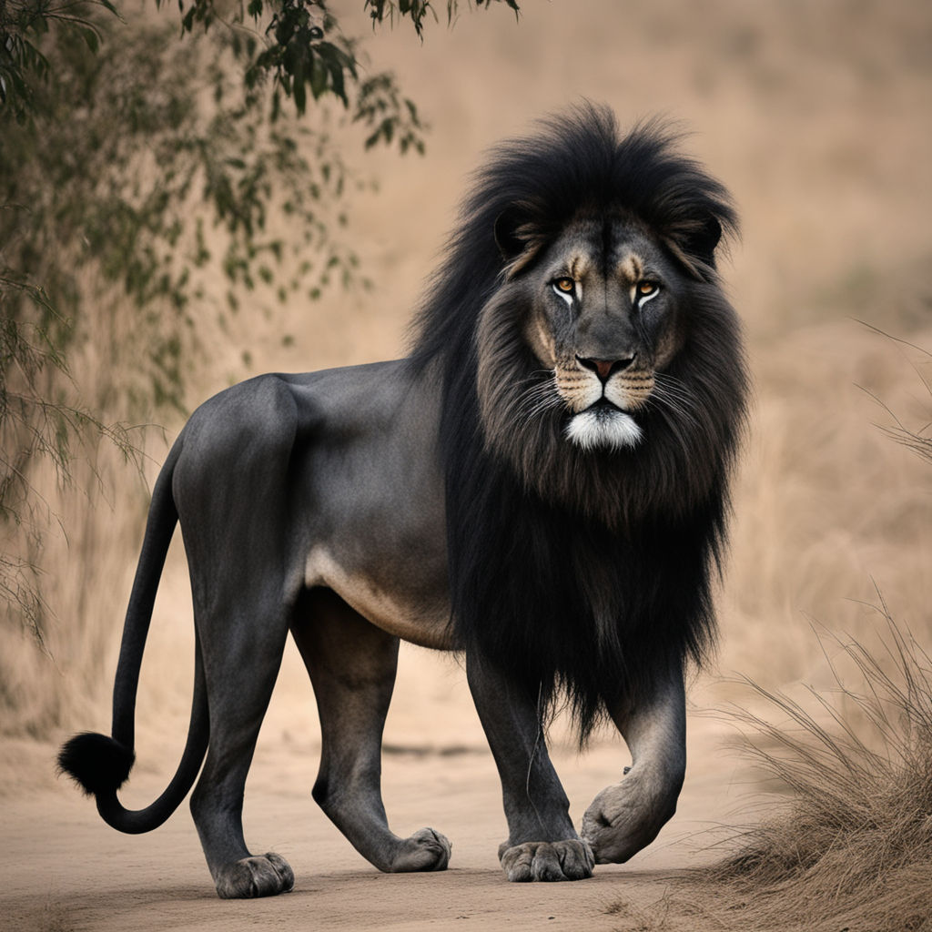 rare black lion