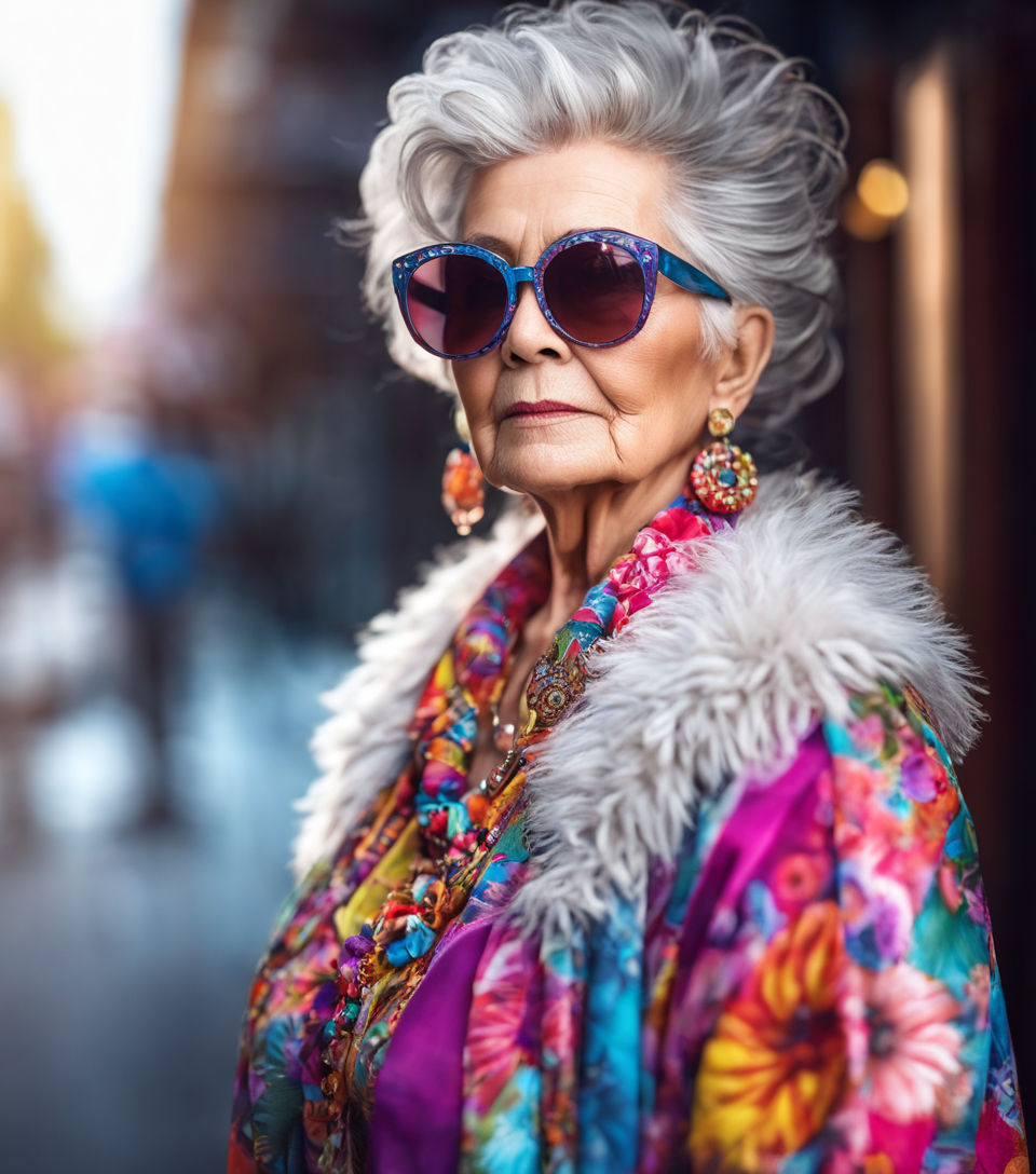 Old woman in sunglasses - Stock Image - Everypixel