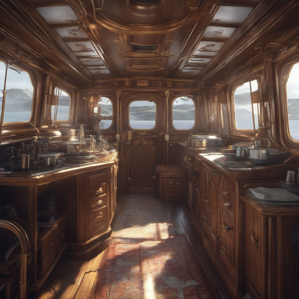 steampunk ship interior