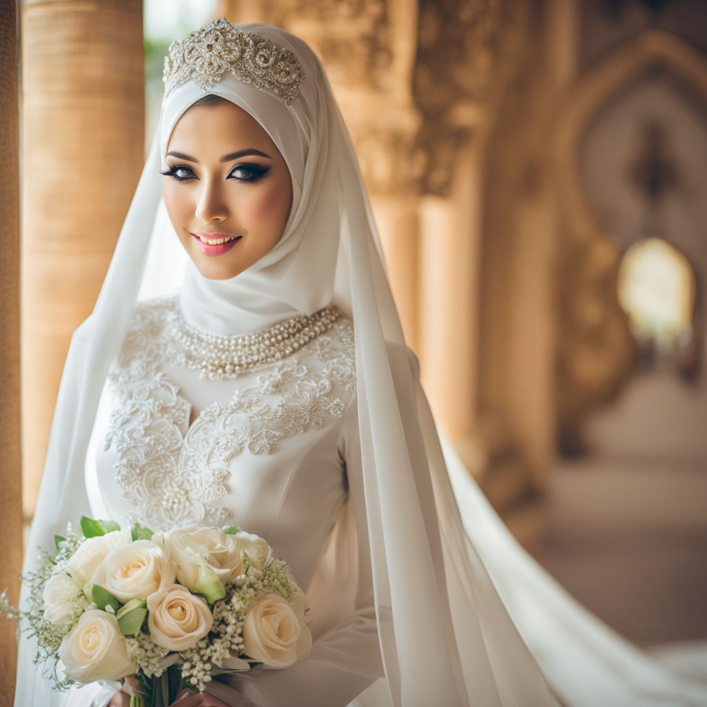 Custom Made Arabic Islamic Muslim Catholic Wedding Dress With Beaded Long  Sleeves, High Neckline, And Veil Less Design From Yateweddingdress, $201.38  | DHgate.Com