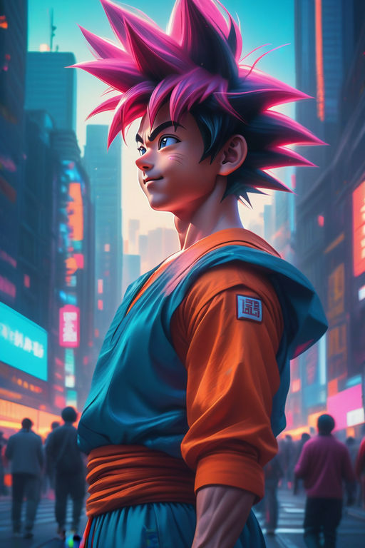 KREA - ''goku super saiyan 5, epic poster, storm in the background, rain,  cinematic shot, digital art, concept art, artstation, cinematographic, 4 k