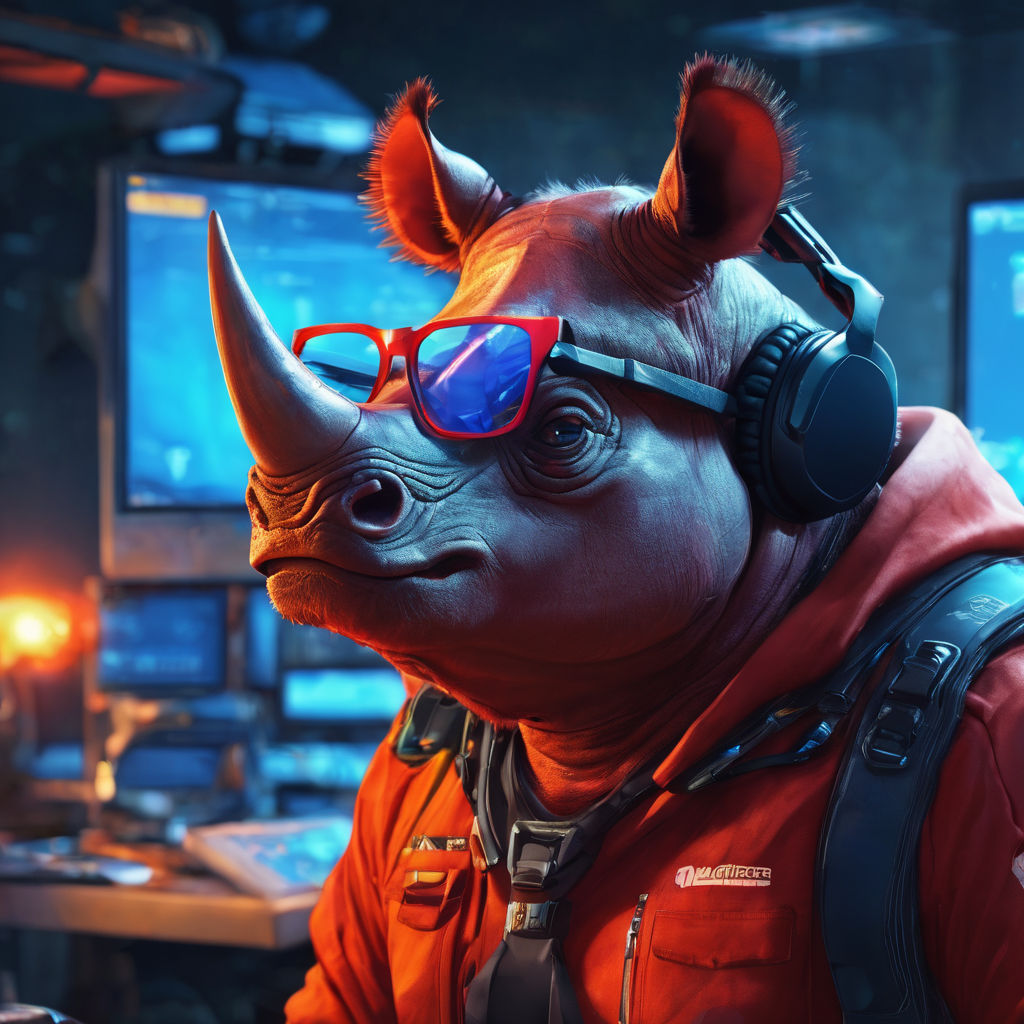 cool grizzly bear in cyberpunk style glasses - Playground