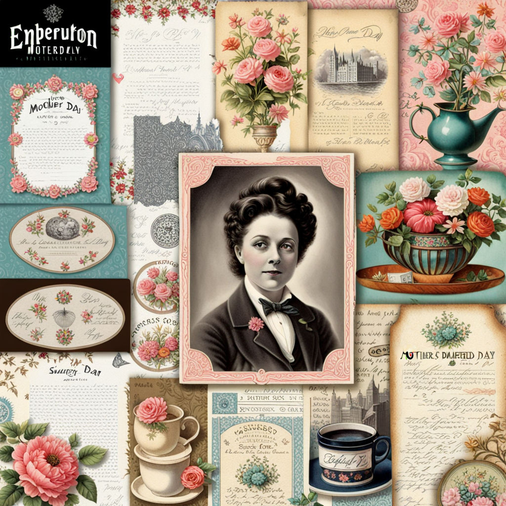 Scripture Mother's Day Junk Journal, Victorian Women, Digital Junk Journal  Kit, Ephemera Download, Shabby Chic Roses 