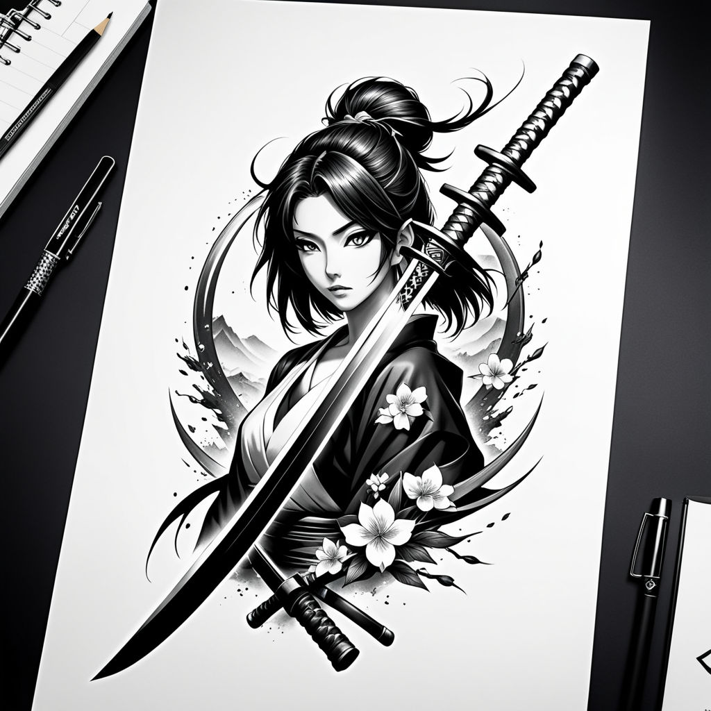 Samurai girl tattoo on the arm - Balinesia Tattoo Bali | Facebook