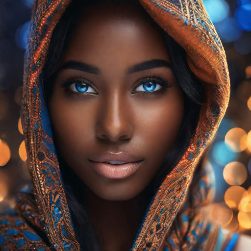 bright blue eyes dark skin